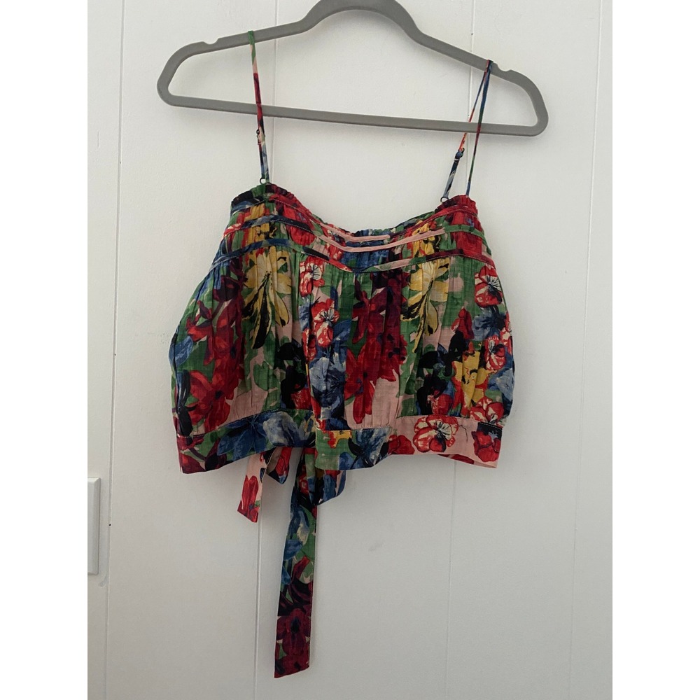 TYSA Floral 2-Piece Set: Smocked Crop Back Tie Top & Midi Wrap Skirt Rayon Boho - Picture 9 of 9